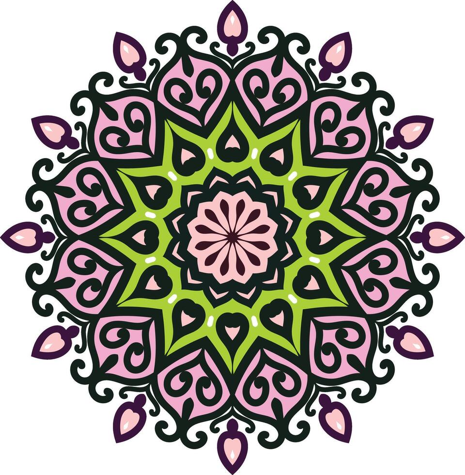 Decorative Floral Mandala Pattern Design on White isolated Background. vector