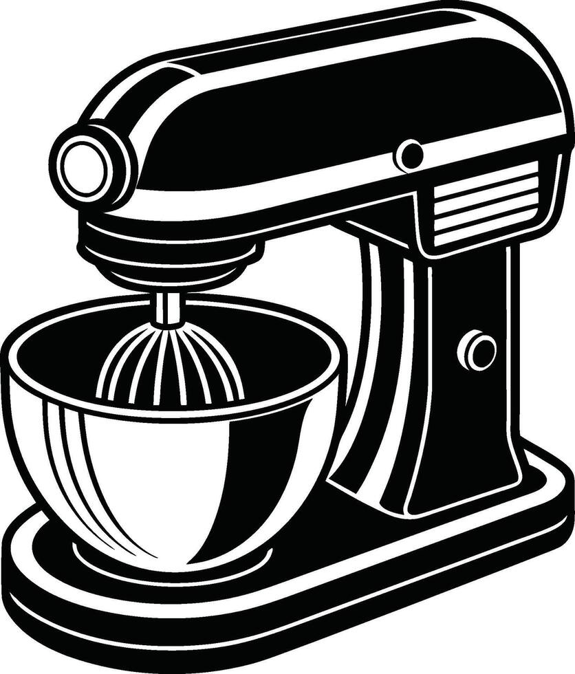 Isolated Electric Mixer Silhouette vector