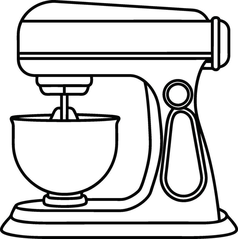 Electric Mixer thin Outline vector