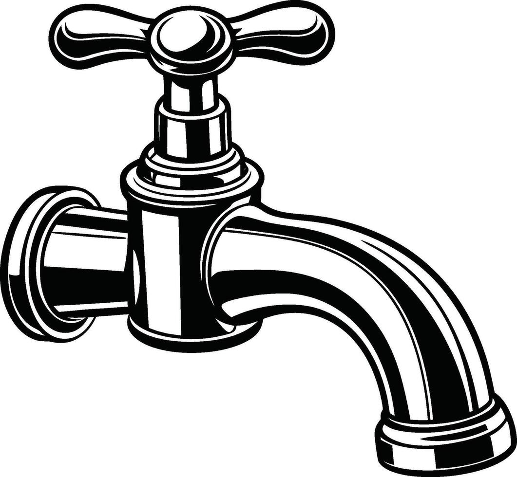 Minimalist Faucet Silhouette isolated vector