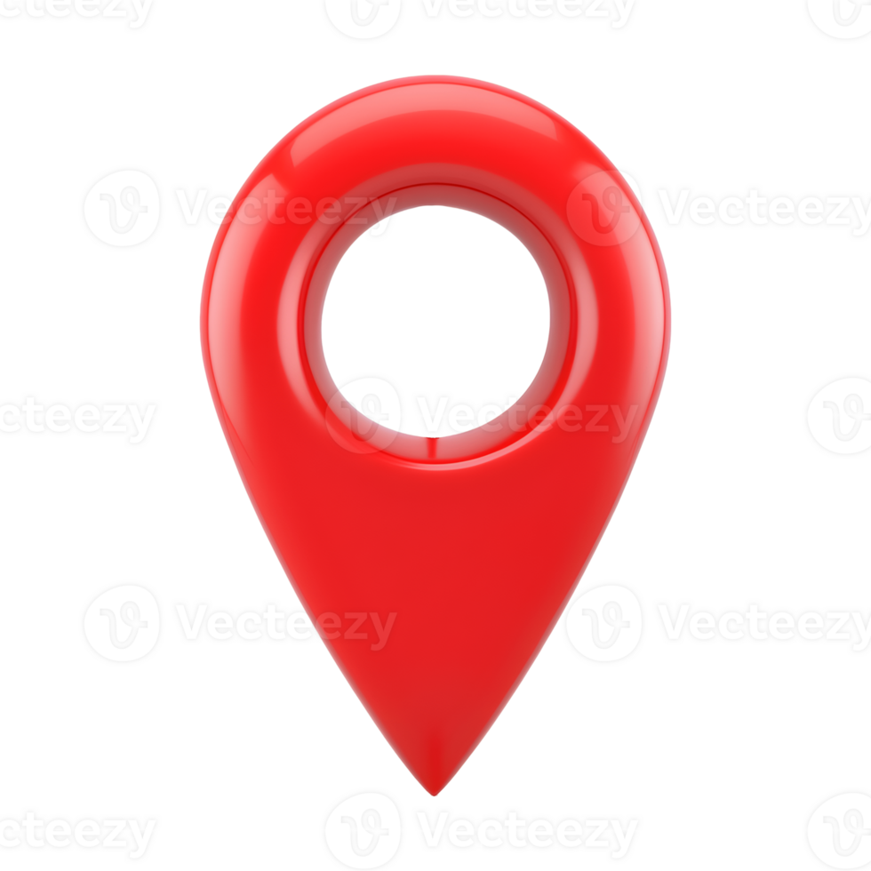 3D Map Location Pin Icon Isolated on Transparent Background png