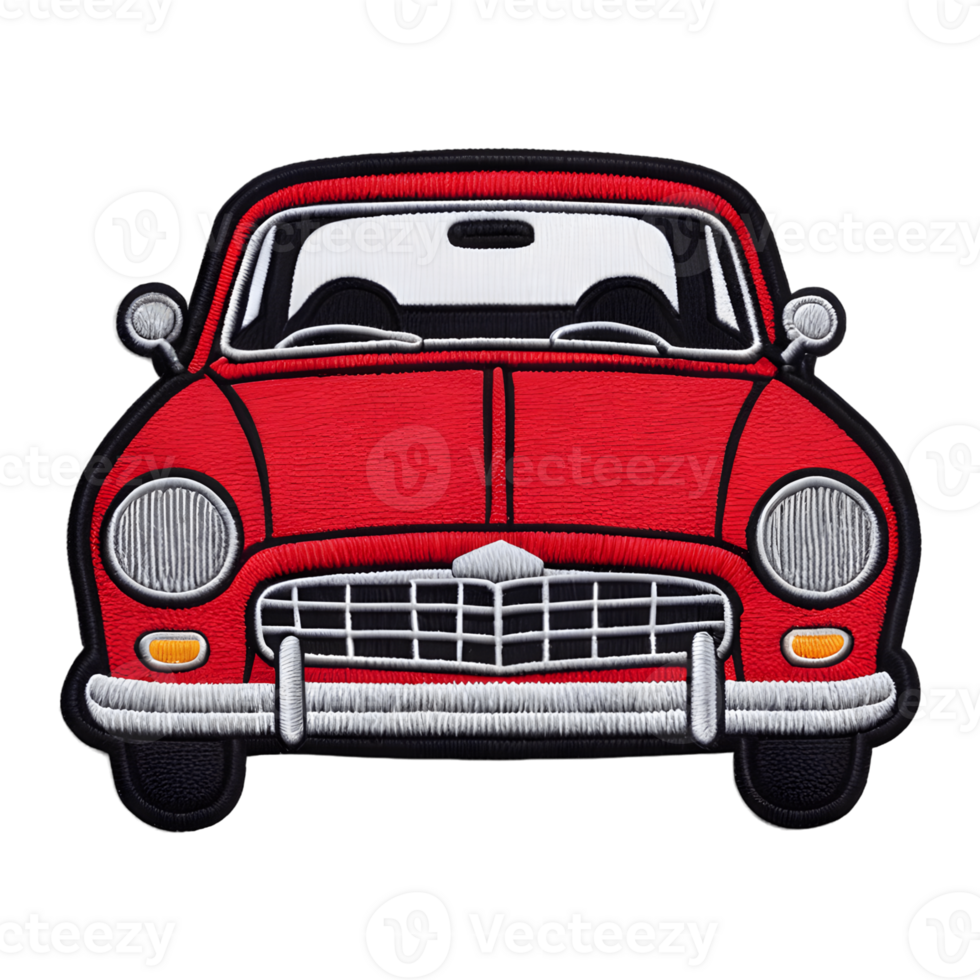 Car Embroidery Patch Badge Isolated on Transparent Background png