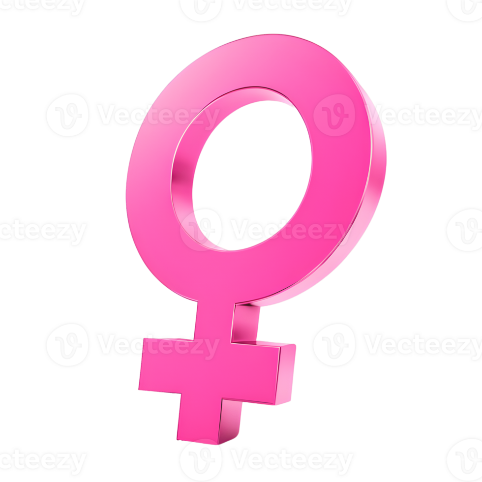 3D Pink Female Symbol Render Isolated on Transparent Background png