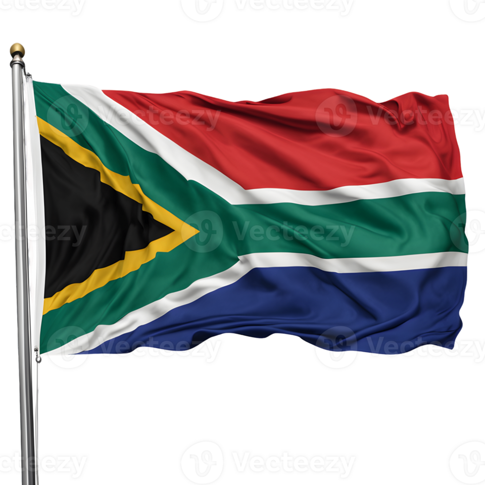 South Africa Flag Isolated on Transparent Background png