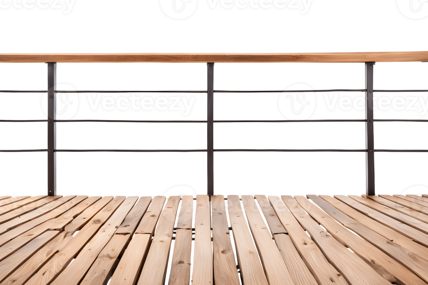 Timber Balcony Structure Isolated on Transparent Background png