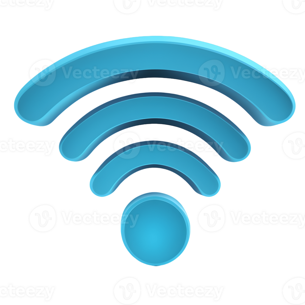 3D Wi-Fi Symbol Isolated on Transparent Background png