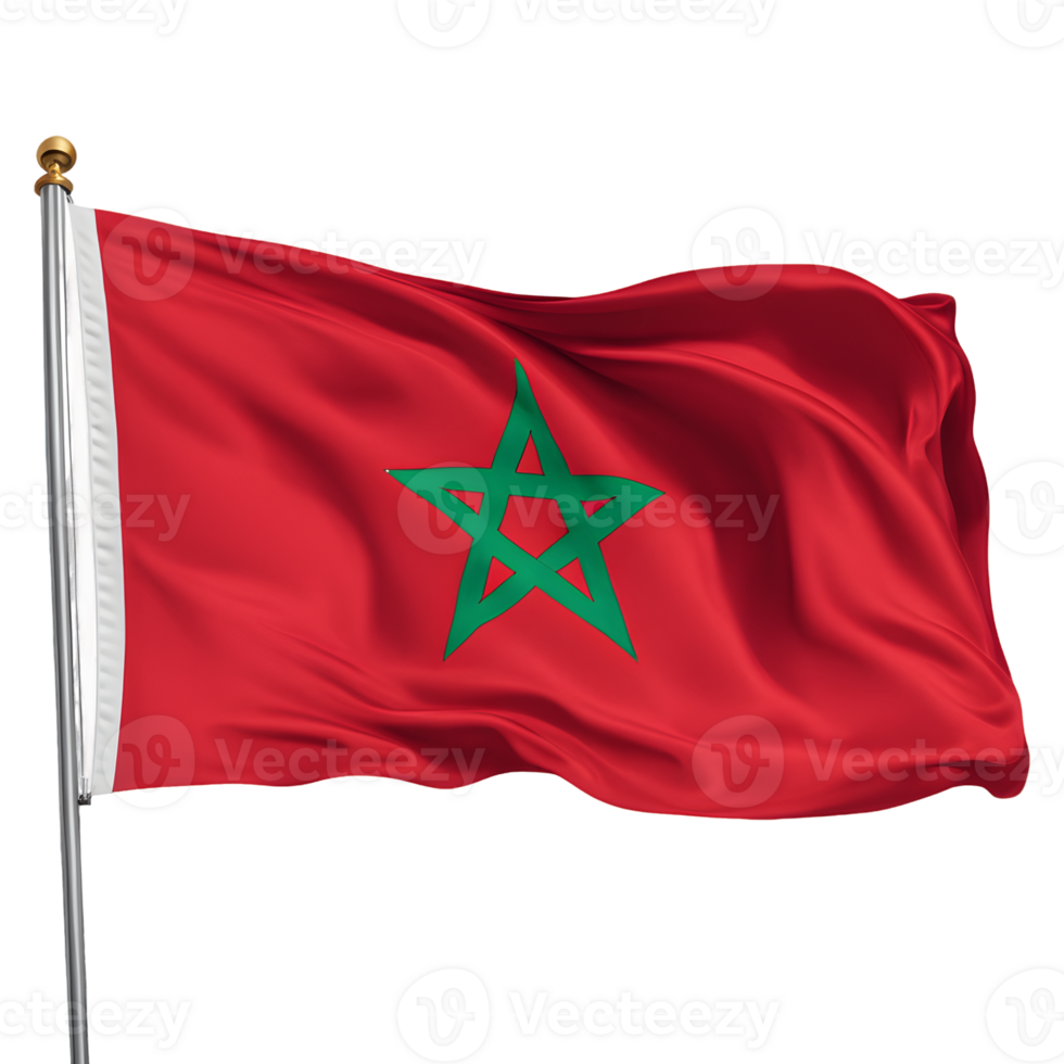 Morocco Flag Isolated on Transparent Background png