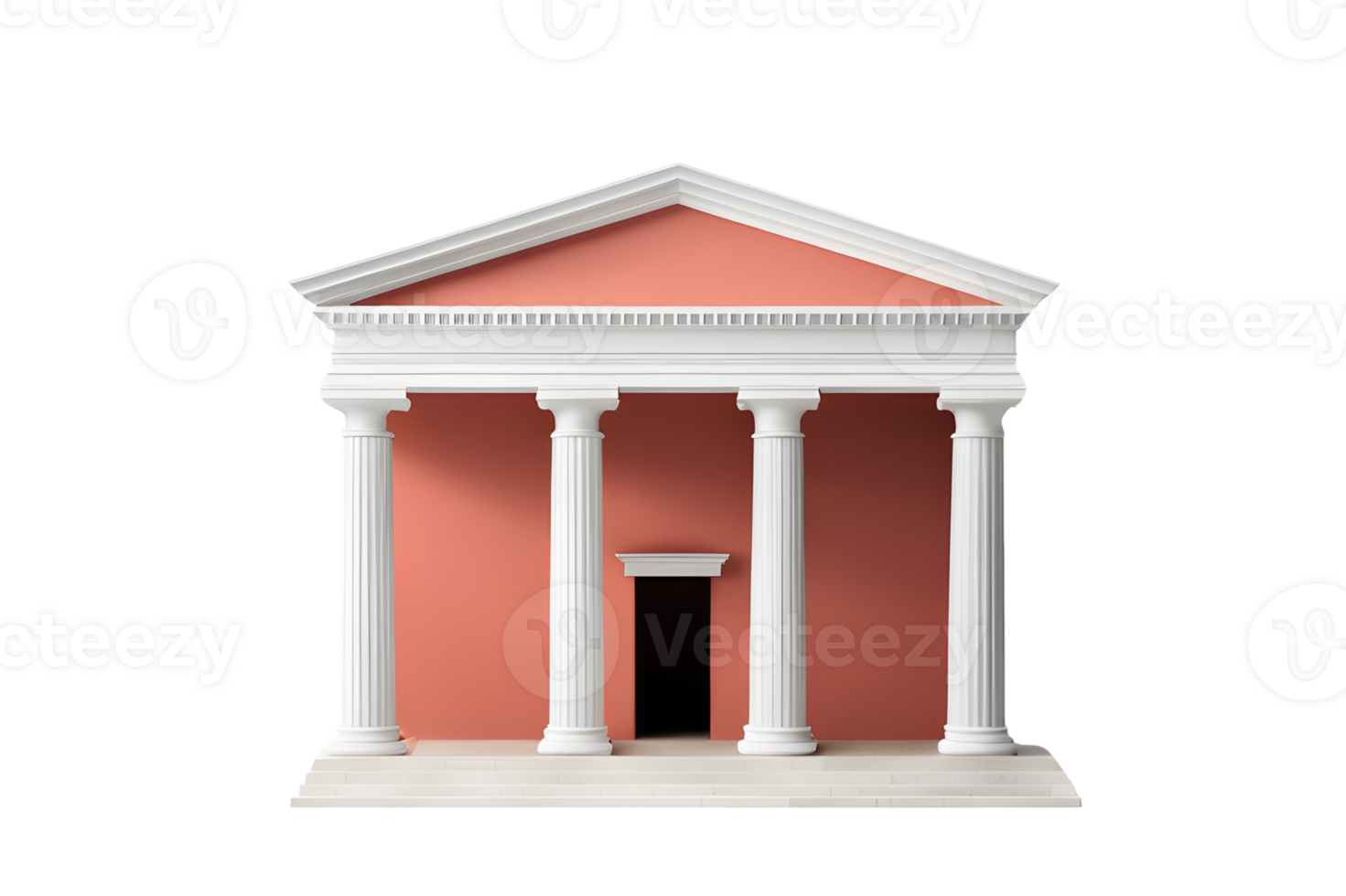 Building with Columns Isolated on Transparent Background png