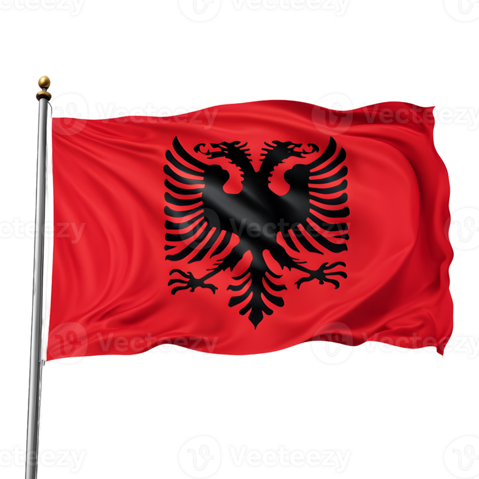 Albania Flag Isolated on Transparent Background png