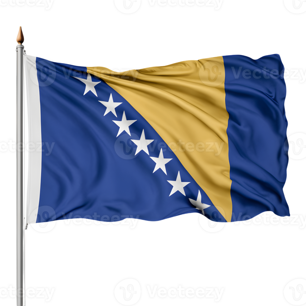Bosnia and Herzegovina Flag Isolated on Transparent Background png