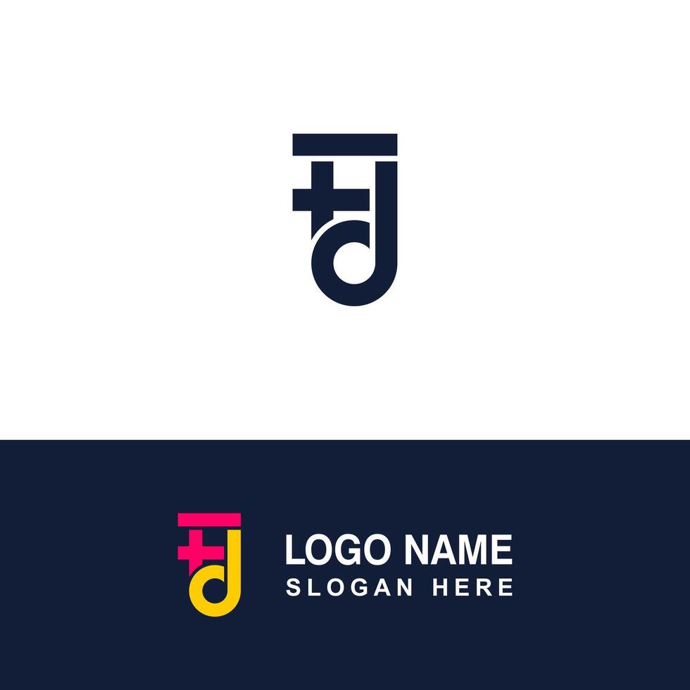 Creative graphic logo with letters FJ. vector