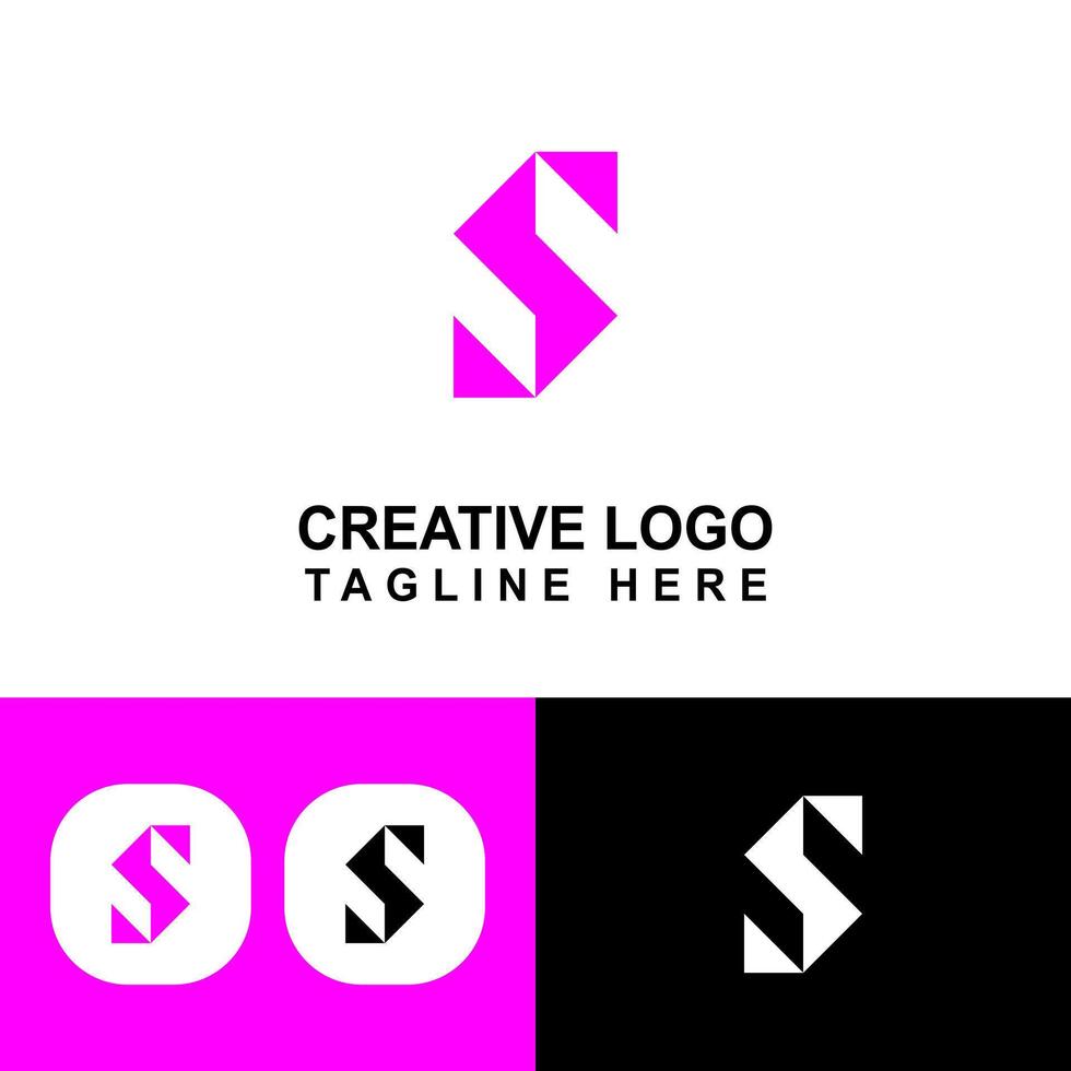 Modern logo illustration with letter S. vector