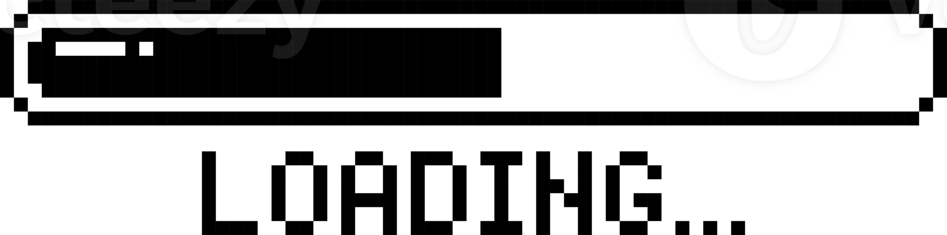 retro game 8bit pixel art loading process progress counter bar computer battery download png