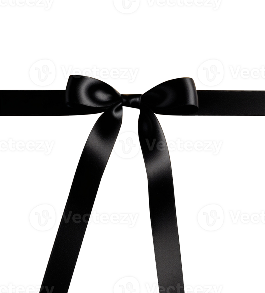 Isolated Black Gift Ribbon on Transparent Background png