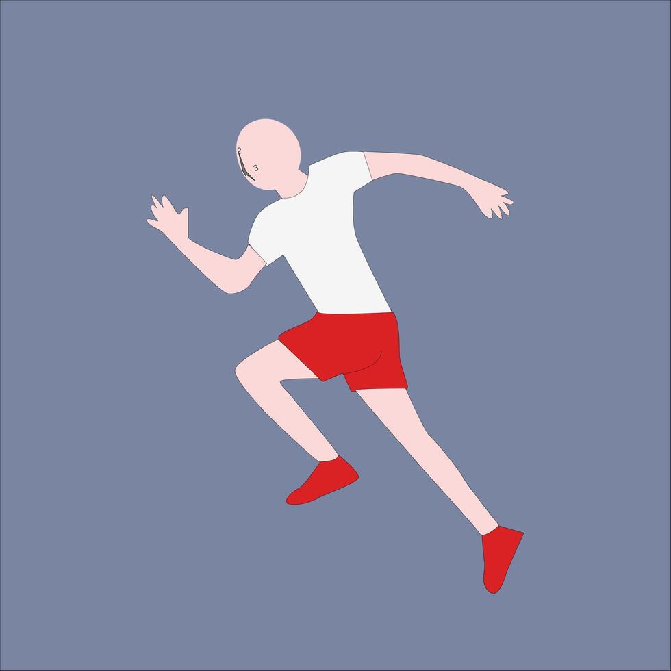 man who is passionate about running vector