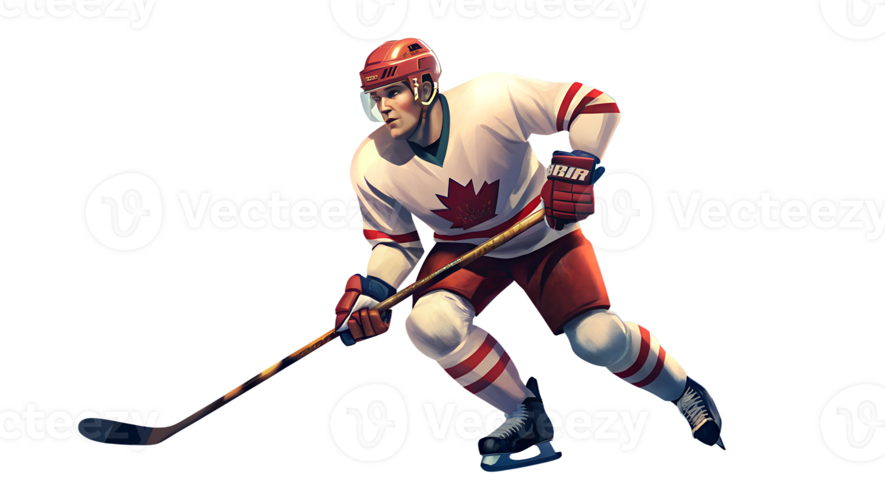 A man player in a game of Hockey png