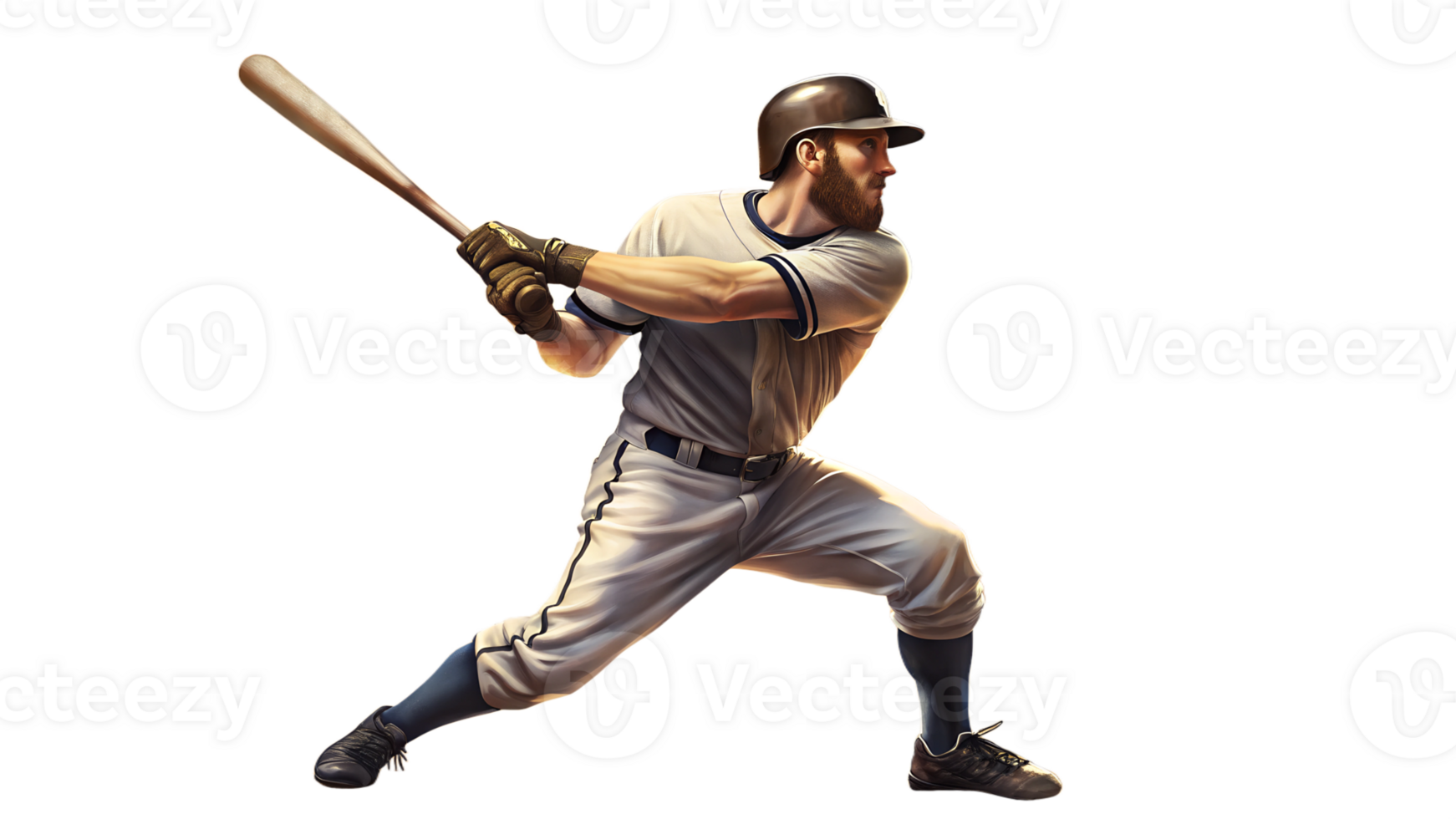 A man player in a game of Baseball png