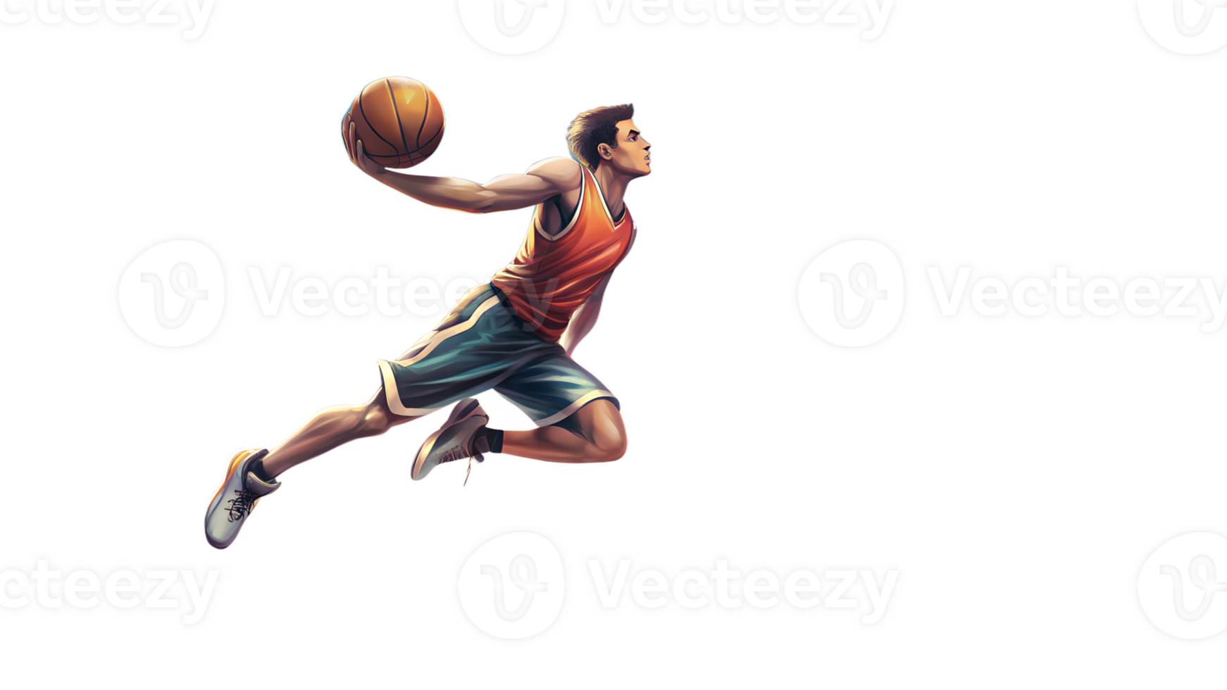 A man player in a game of basketball png