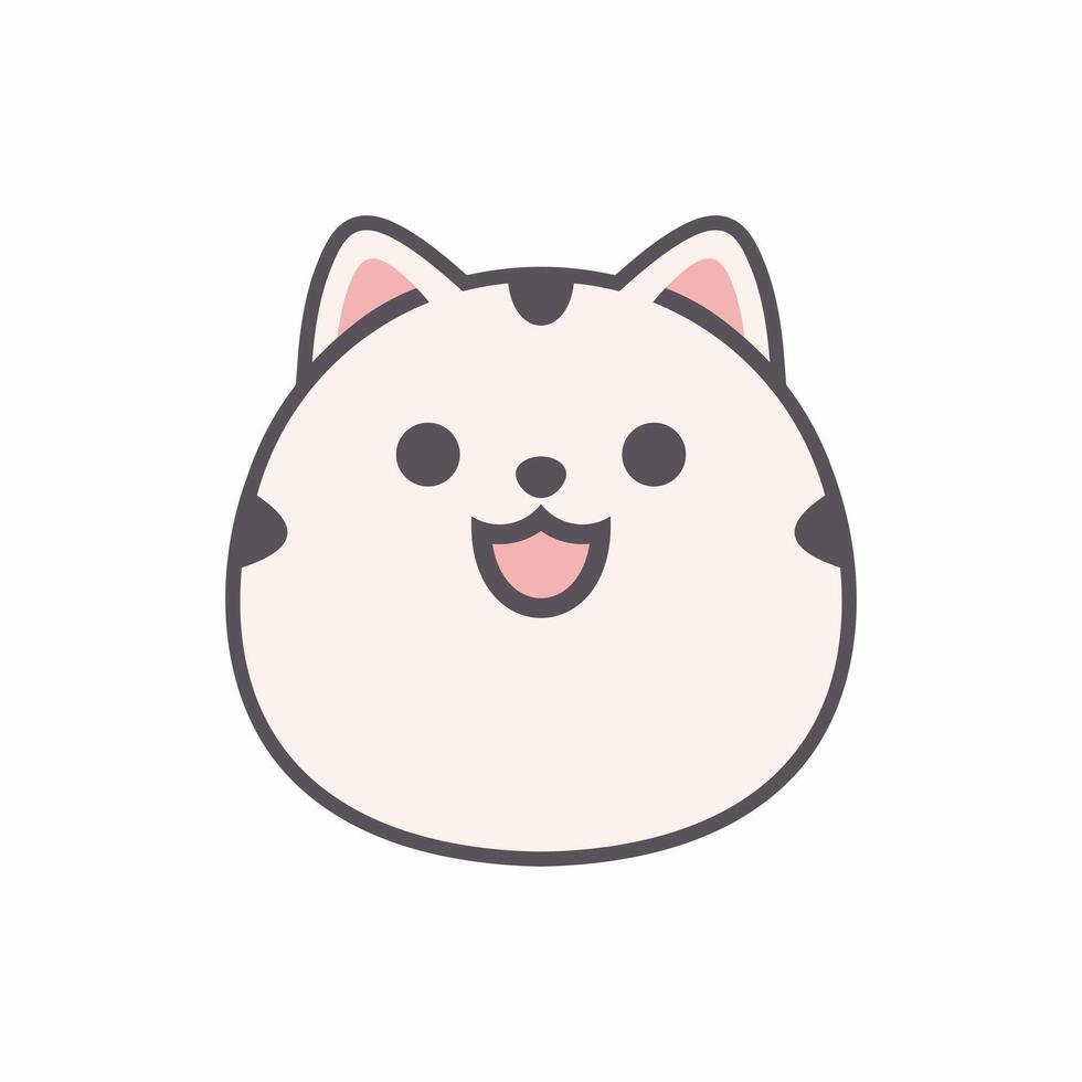 A drawing of a cat with a pink nose and a black and white background vector