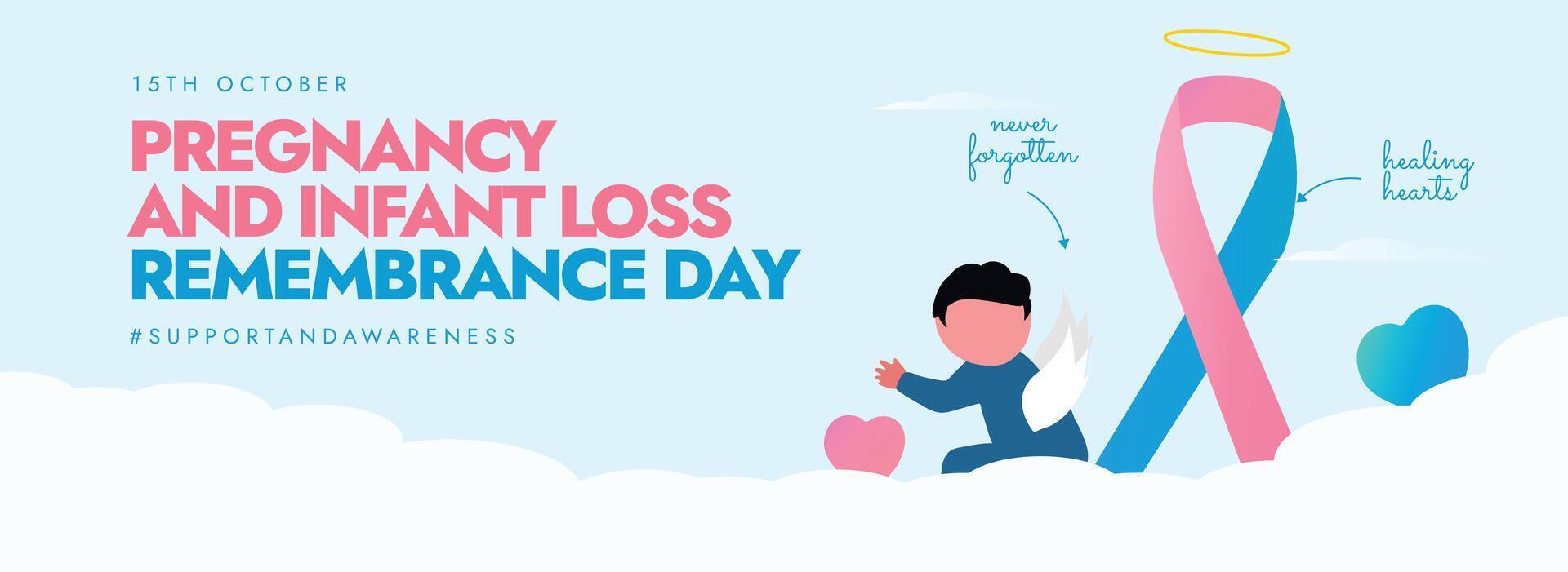 Pregnancy and Infant loss remembrance day. vector