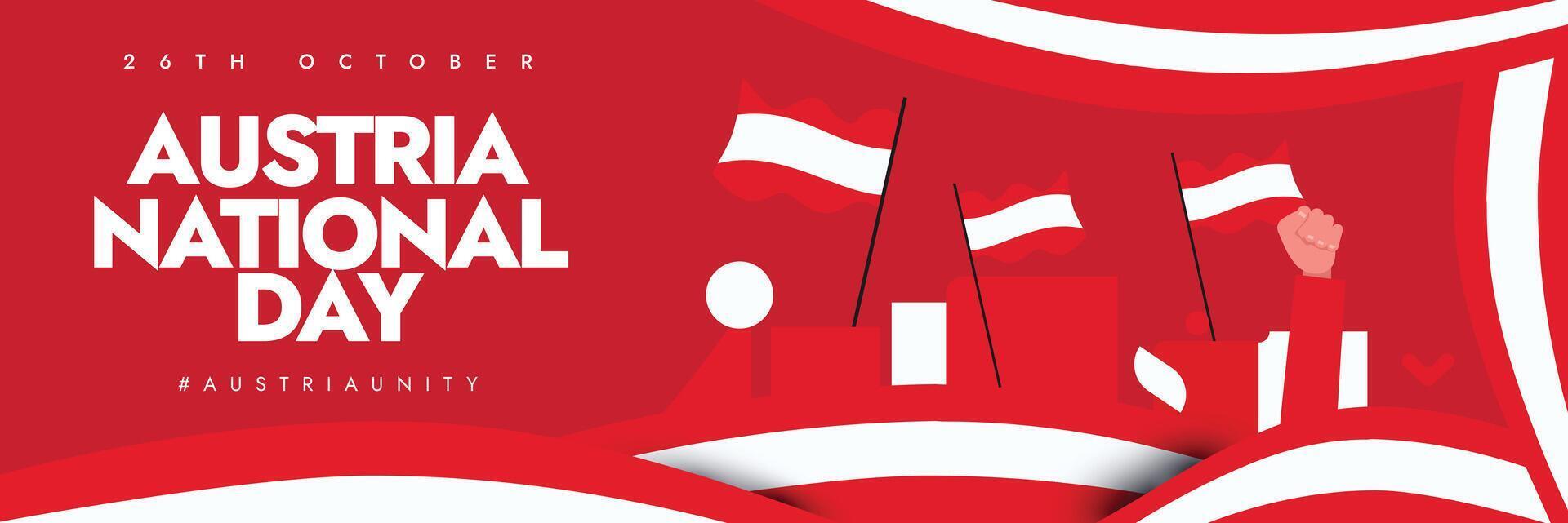 Austria National Day. 26th October Austria National day celebration cover vector