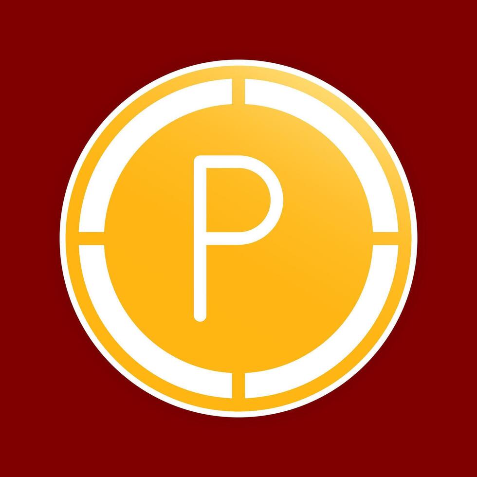Pula coin icons. Botswana money symbol, Golden gradient fill currency logo for creative design. vector