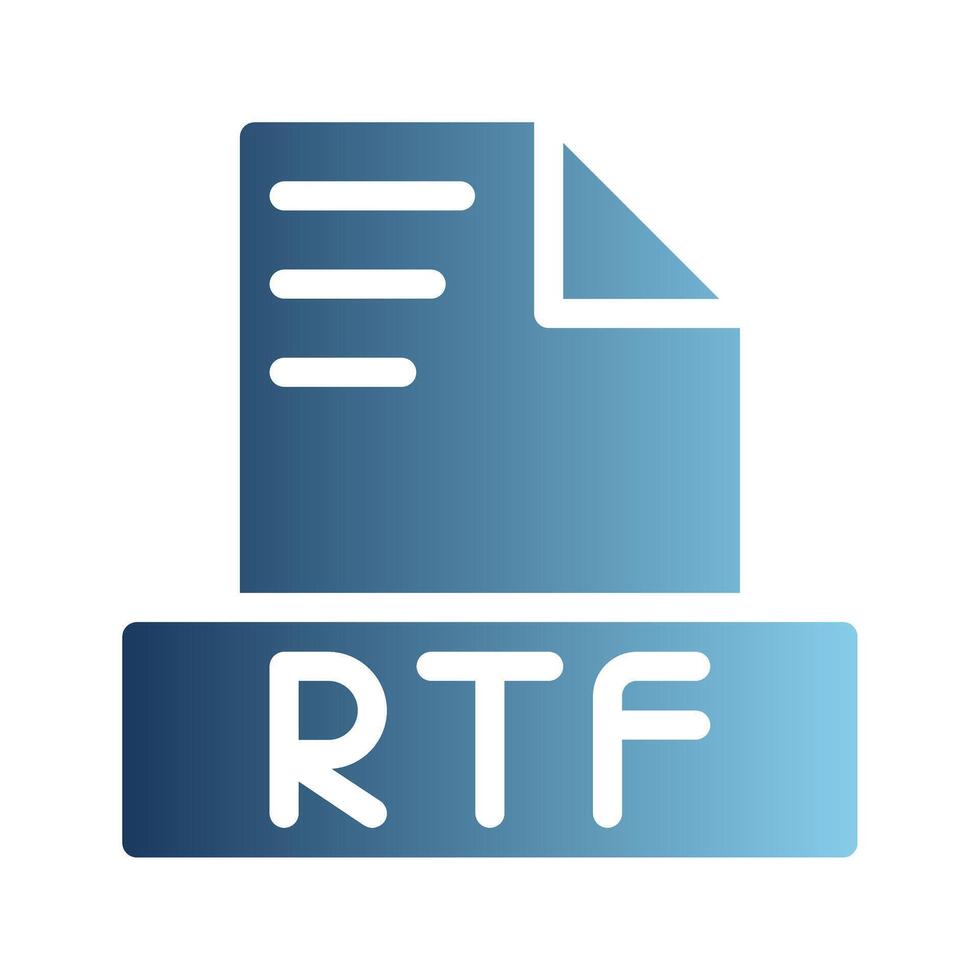 RTF document file text icons, with subtle gradients for an elegant look. Can be used for websites, UI and mobile apps. vector