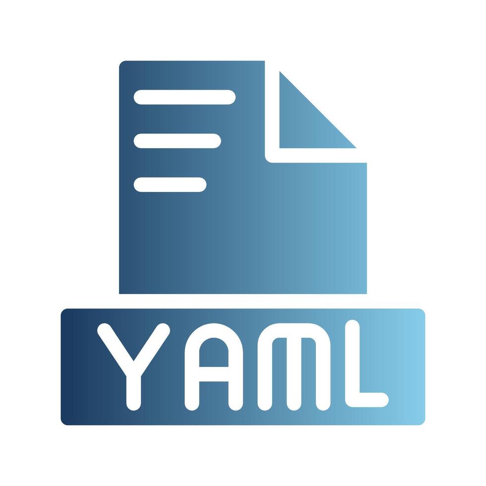 Yaml document file text icons, with stylish gradient fill. Can be used for websites, UI and mobile apps. vector