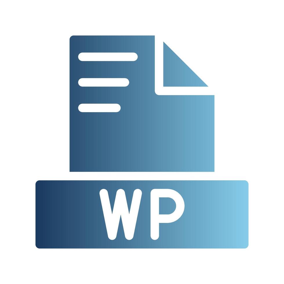 Wp document text file icons, with a gradient effect for a digital aesthetic touch. Can be used for websites, UI and mobile apps. vector