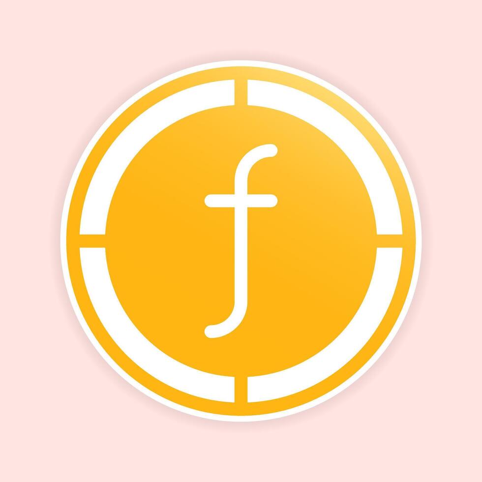 Florin coin icons. Dutch antiles money symbol, currency Icon with soft color gradients fill. vector