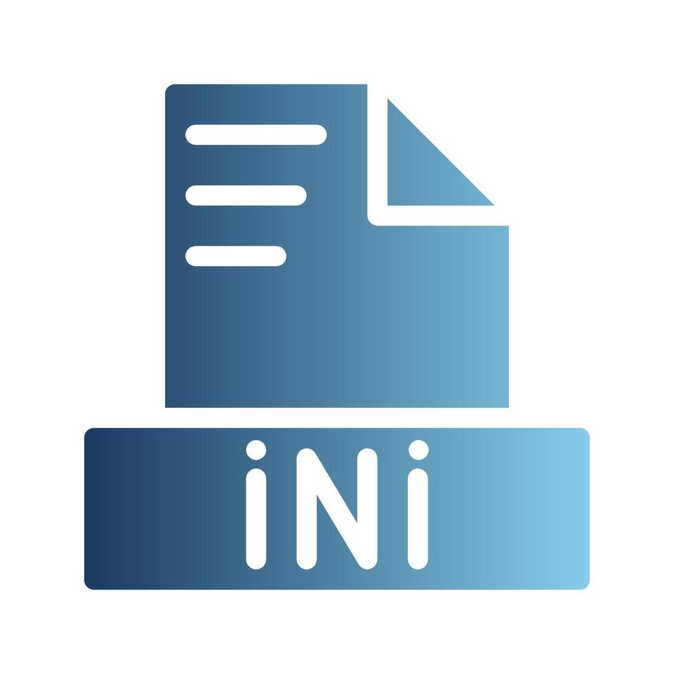 Ini is a text icons file, with a gradient fill for your digital icon collection. Can be used for websites, UI and mobile apps. vector
