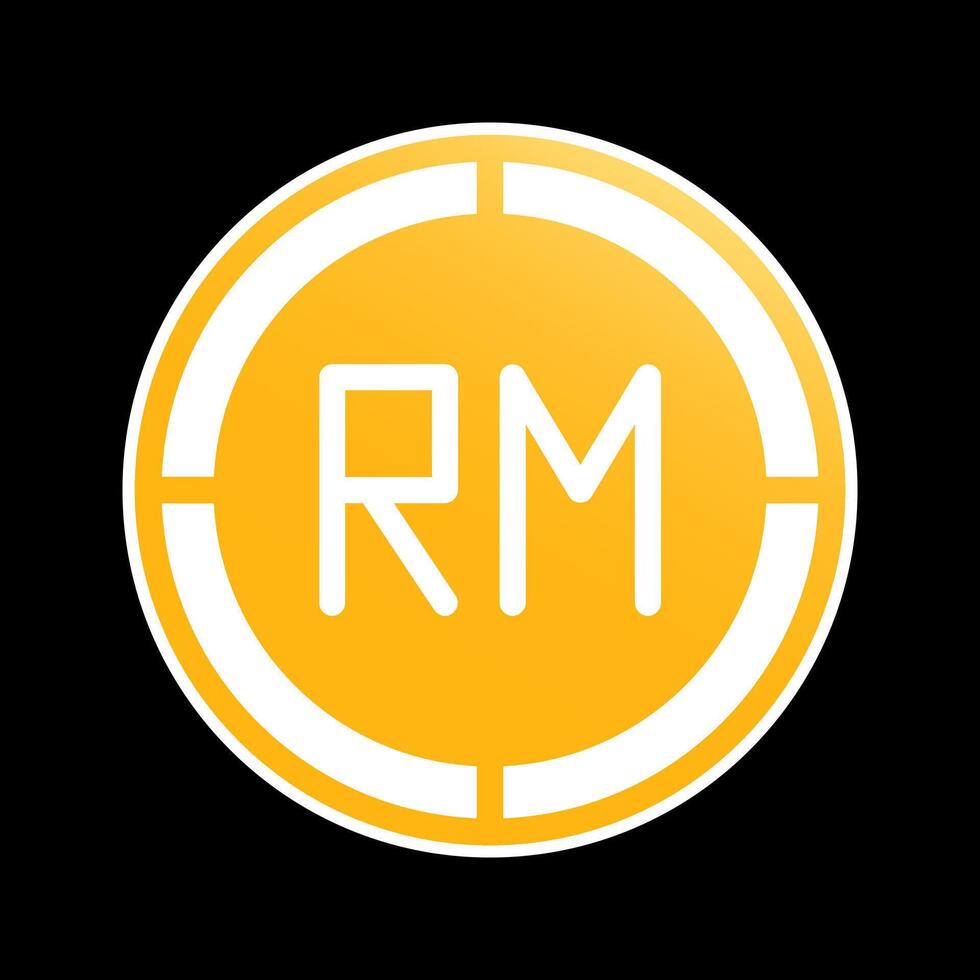 Ringgit coin icons. Malaysian money symbol, Smooth gradient fill logo of global currencies. vector