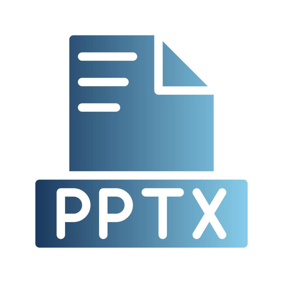 Pptx document file text icons, with soft and minimalist gradient filling. Can be used for websites, UI and mobile apps. vector