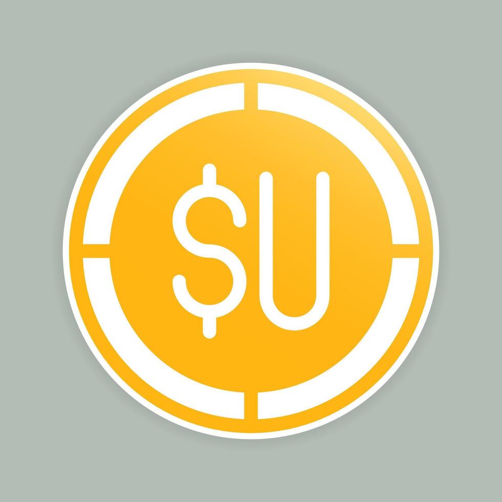 Peso coins icons. Uruguayan money symbol, currency Icon logo with gradient fill color scheme. vector