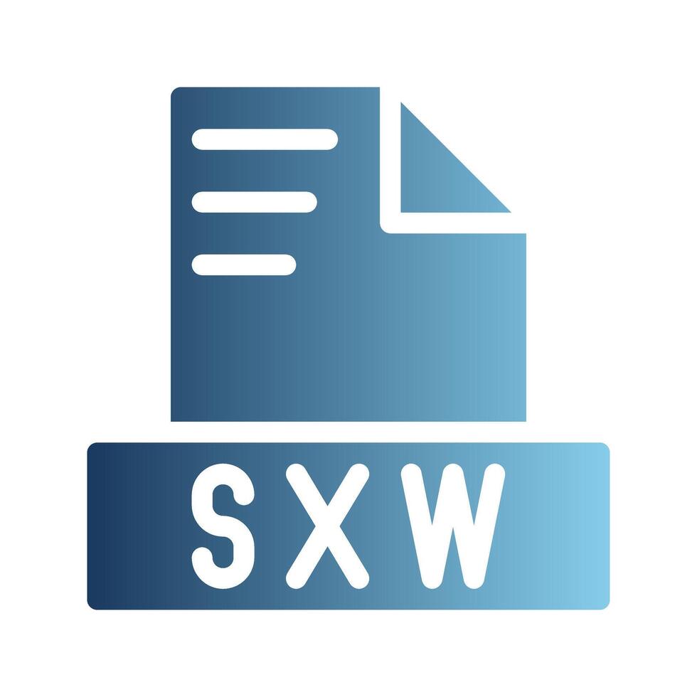 Sxw document icons text file, with gradients design. Can be used for websites, UI and mobile apps. vector