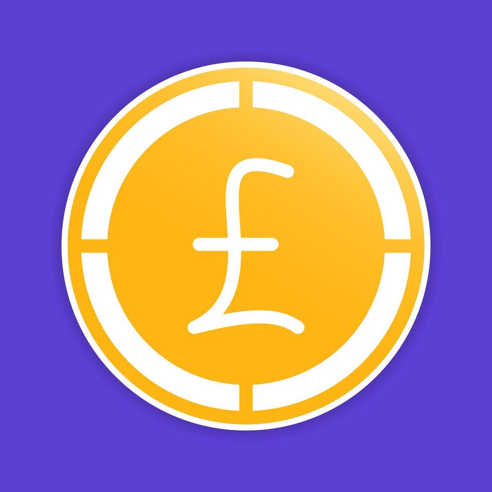 Pound coins icons. British money symbol, golden Gradient fill currency logo for professional use. vector