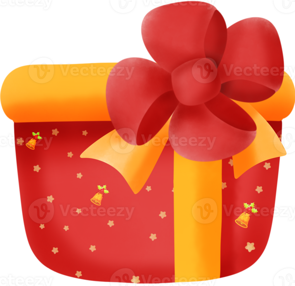 Red - yellow gift box clipart png