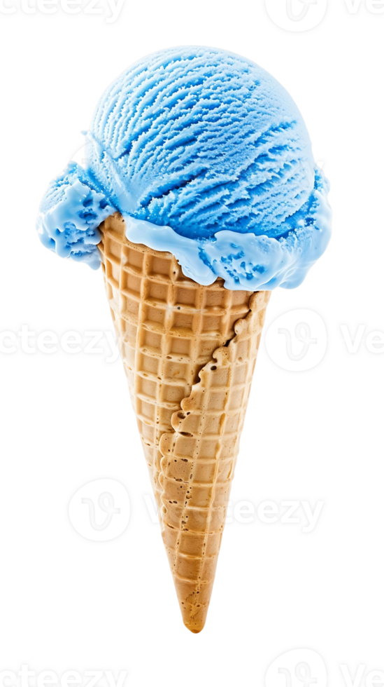 Waffle Cone with Ice Cream Scoop Transparent Background png