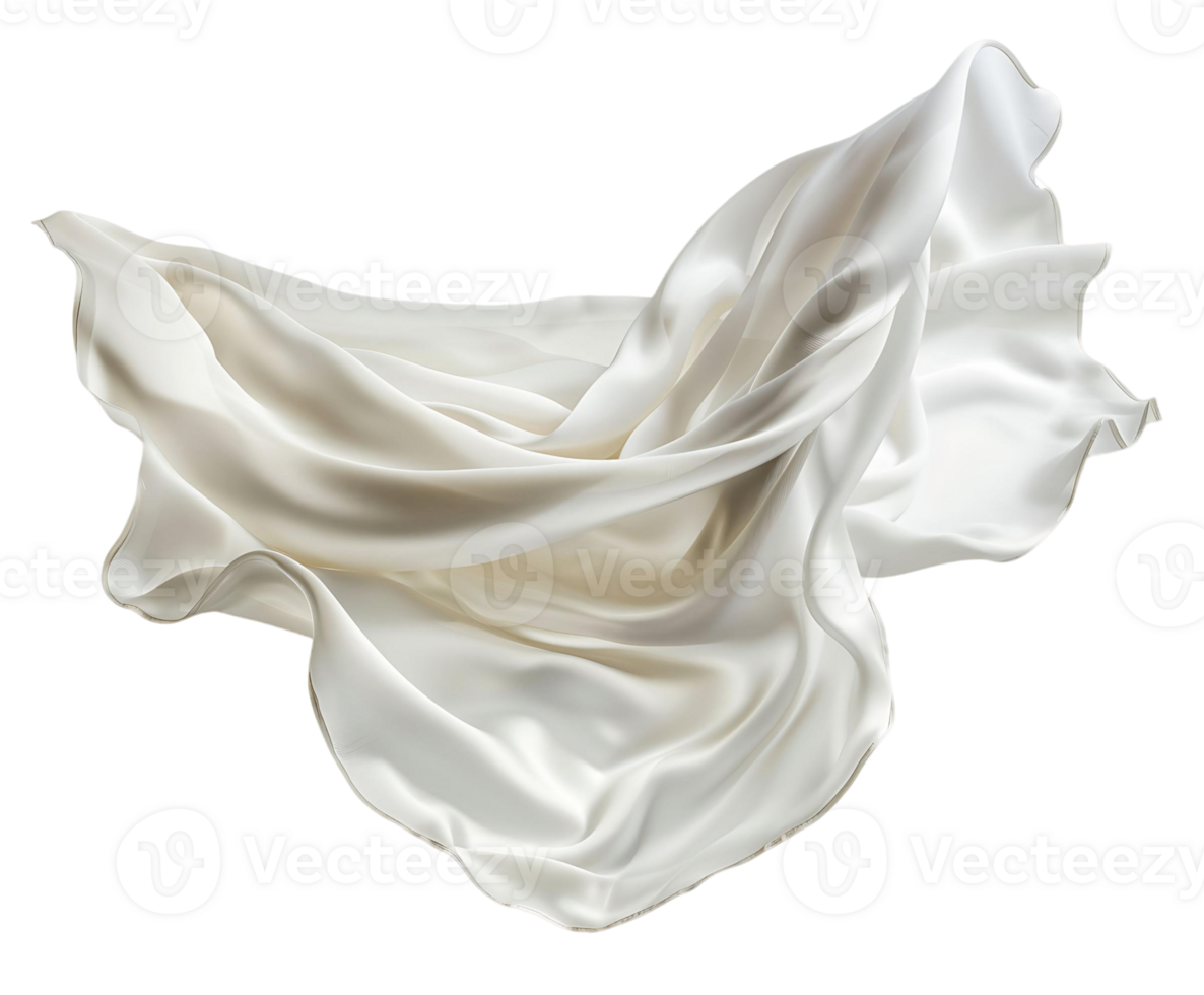 Floating Silk Fabric on Clear Background png