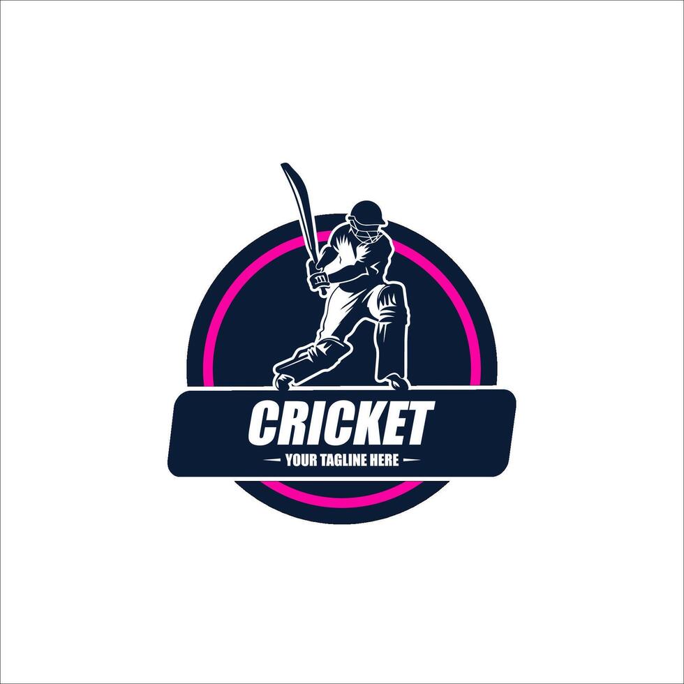 make cricket logo with a batsmen hitting vector