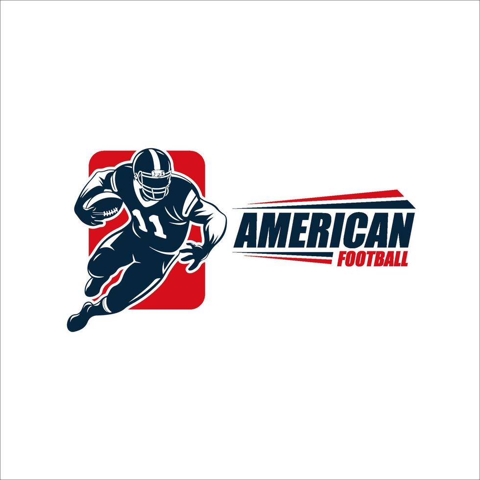 American Football Player Running Silhouette Illustration vector