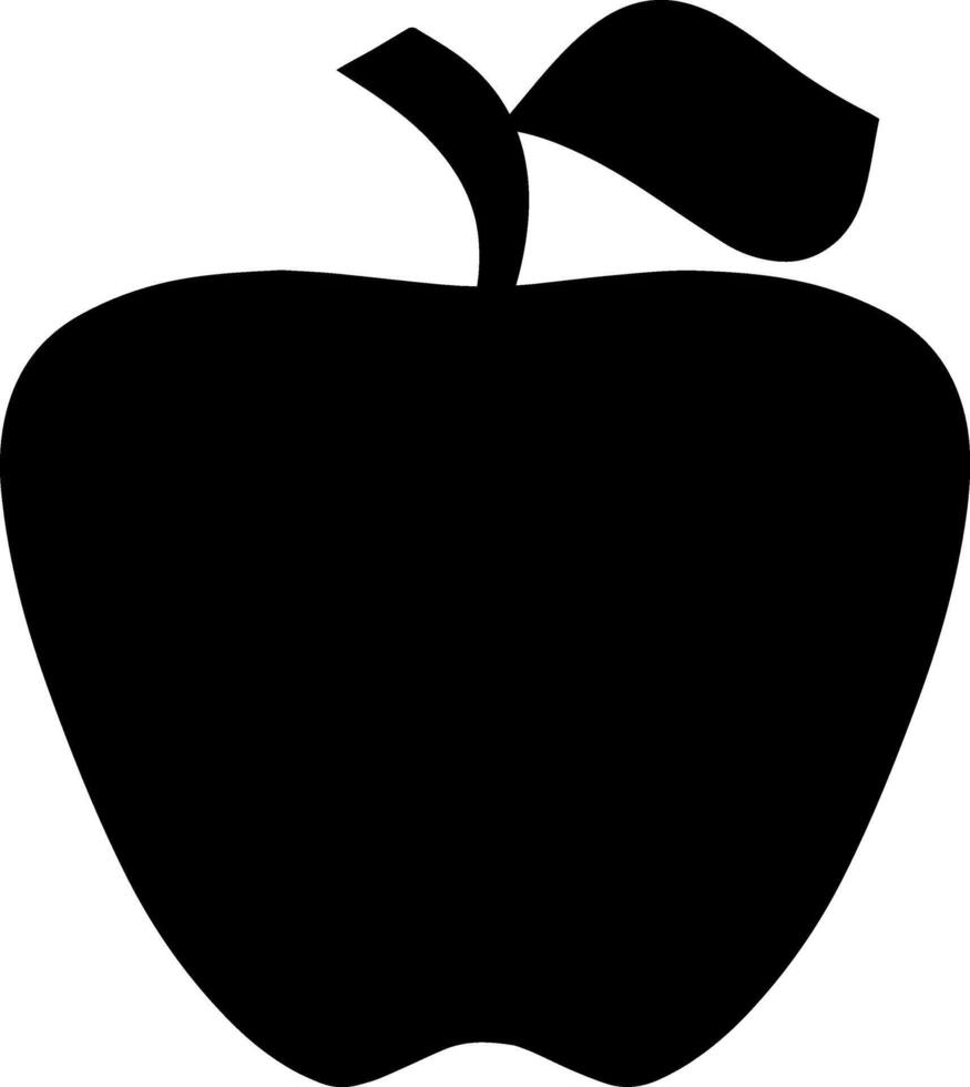 Doodle apple with leaf Food fruit Stencil vector
