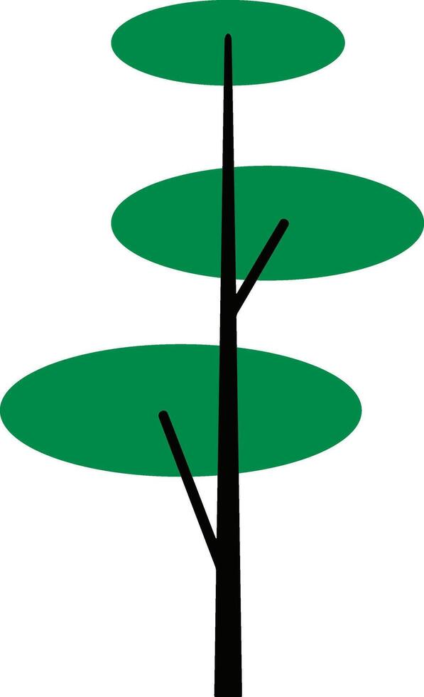 Doodle tree icon Green and black clipart vector