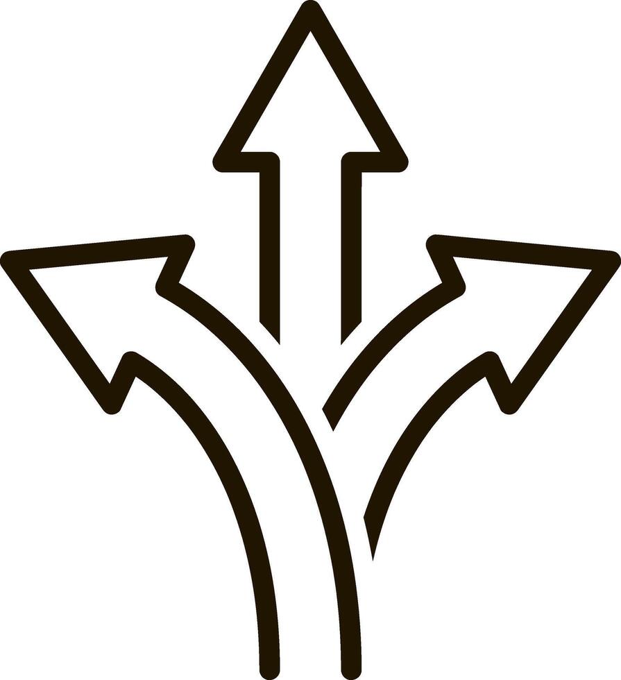 Outline Trafic way icon Road black arrow vector
