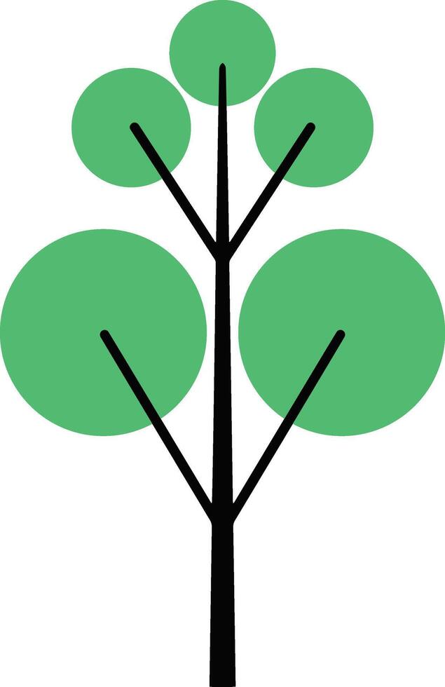 Green tree icon isolated Color clipart vector