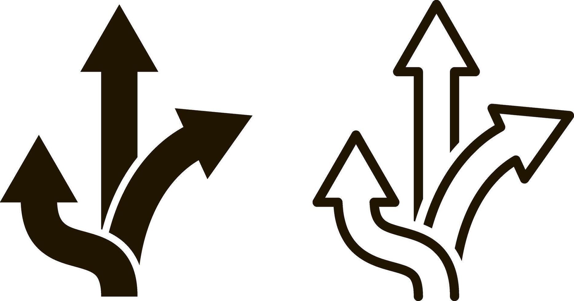 Trafic set black arrows way icon Road arrow vector