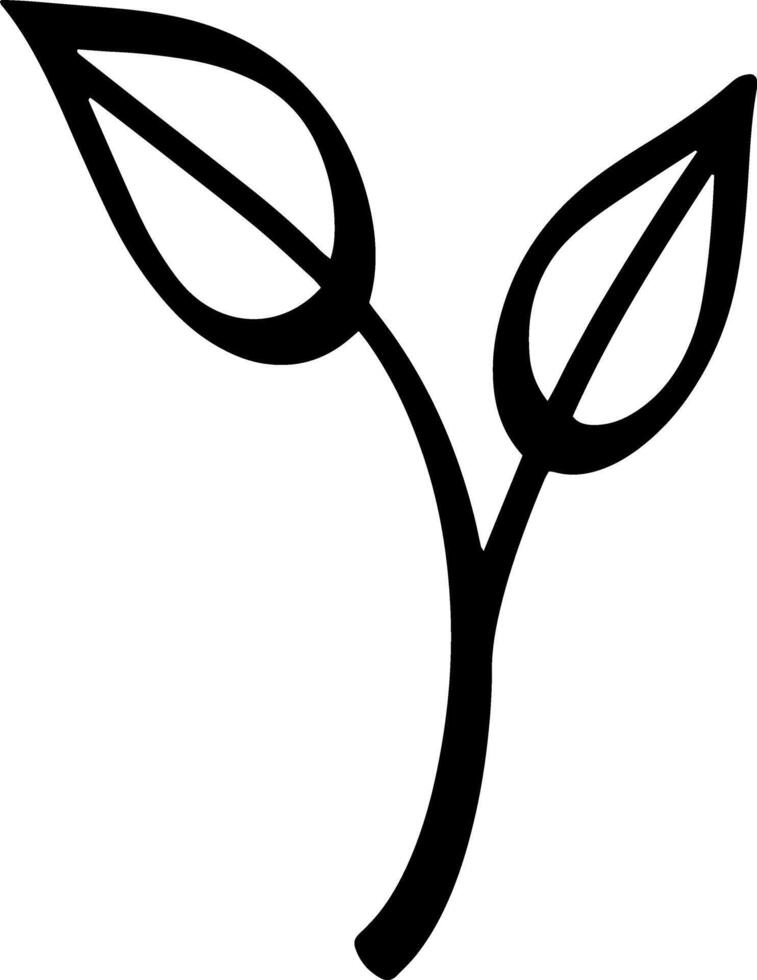 Stencil leaf icon Branch clipart vector