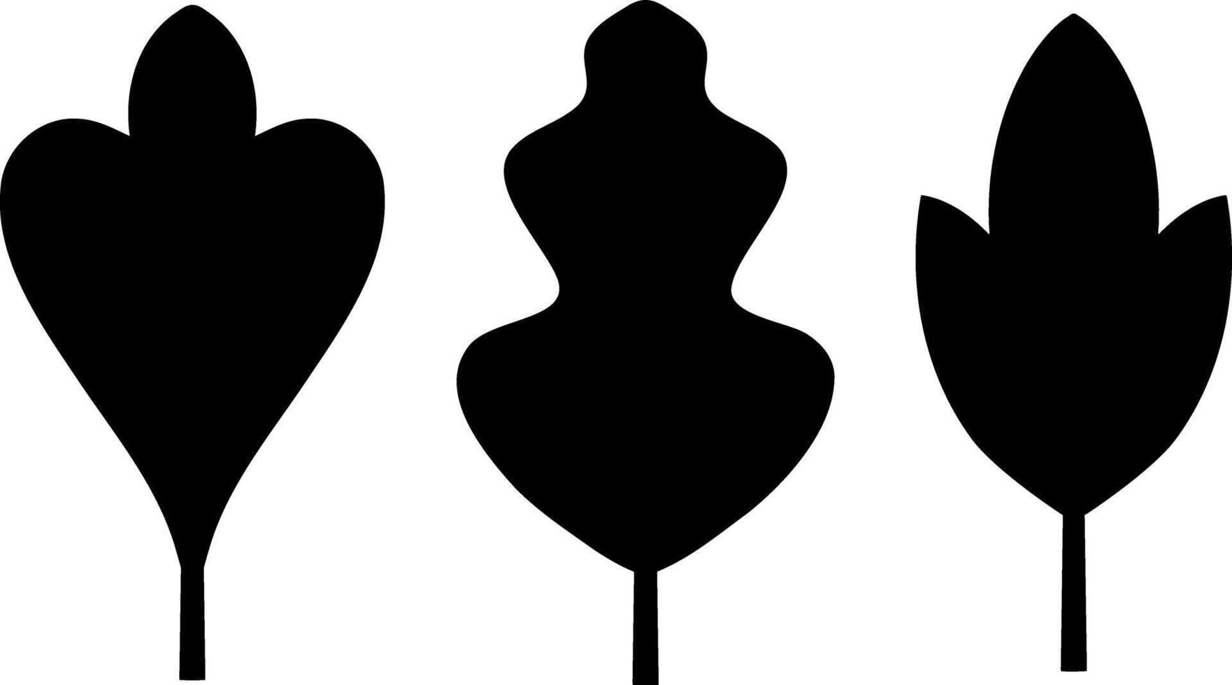 Doodle tree icon Stencil leaf collection clipart vector