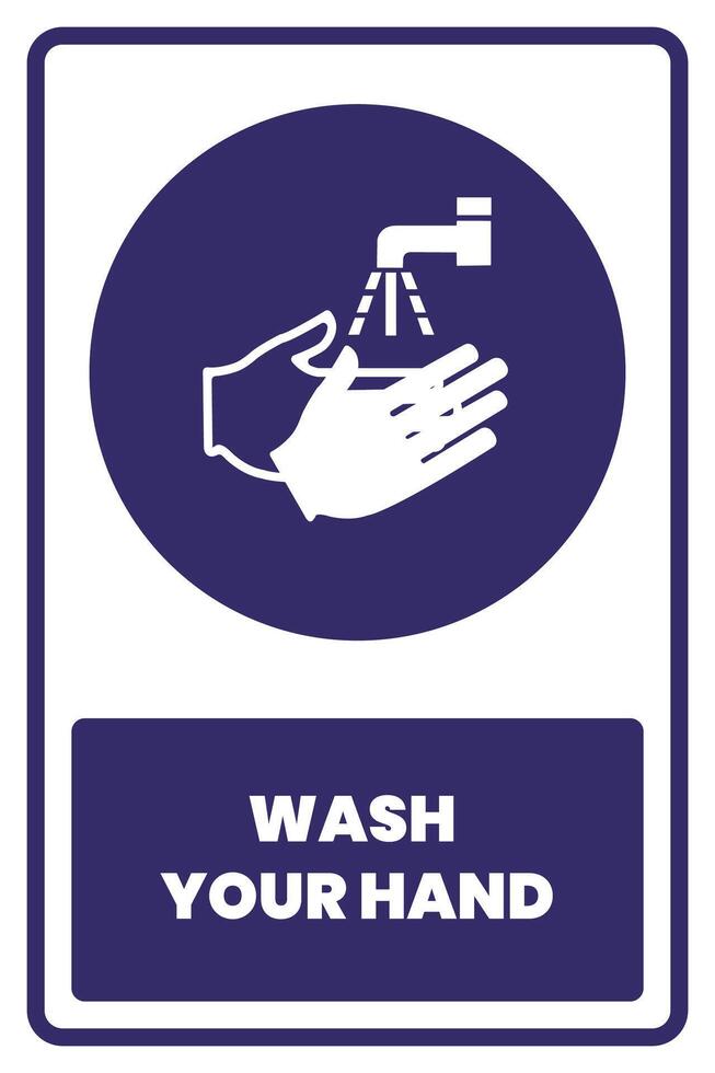 Wash your hand sign with hand washing symbol vector