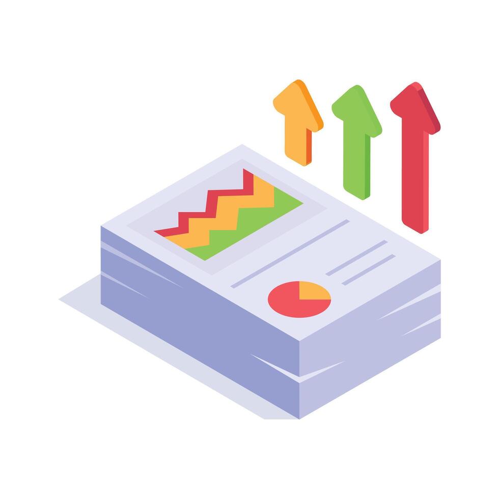 A chart with arrows showing performance trends and business growth vector